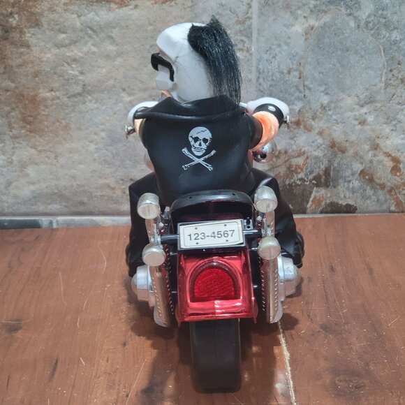 Motorcycle Monster Animated Figure Bad Moon Rising Biker Skeleton Halloween - Picture 11 of 16